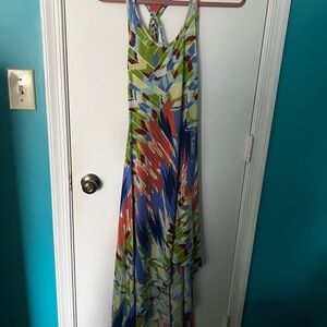 American Rag High Low Dress in Blue and Green